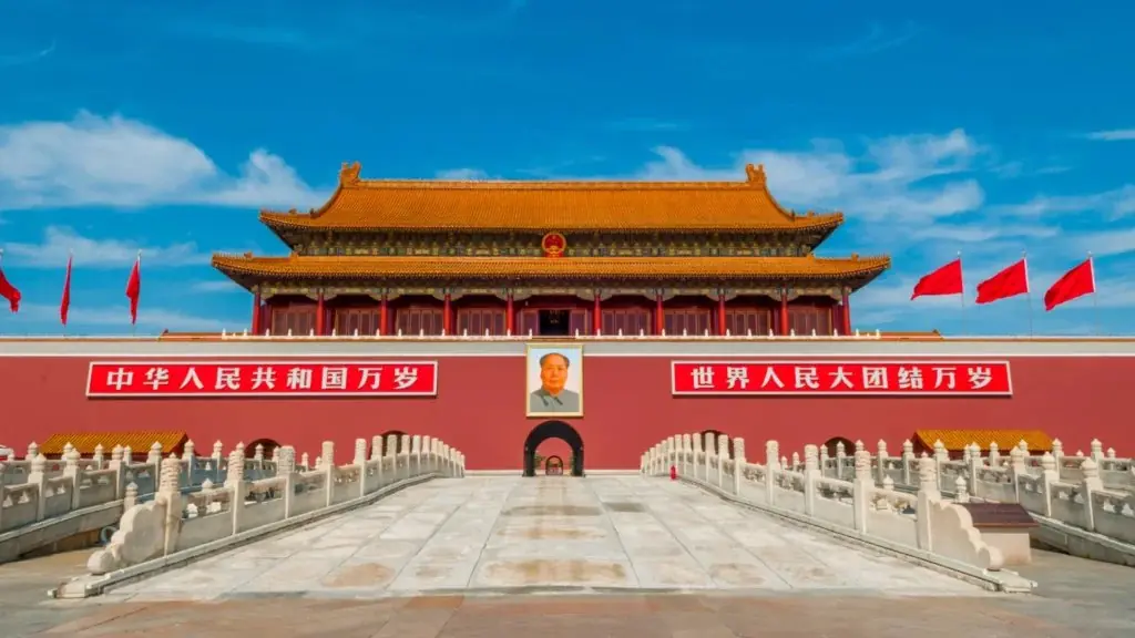 Tiananmen, the Gate of Heavenly Peace, in Beijing — the arrival point for many first trips to China